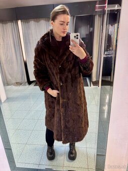 Luxusný pravý kožuch z norky – oversize, vintage - 5