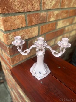 Ruzovy porcelan Chodov svietnik - 5