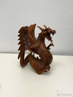 Vyrezávaný drevený drak 32cm - 5