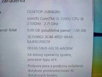 predám dotykový Hp elitebook x360 , Intel® Core™i5, 8gb ram - 5