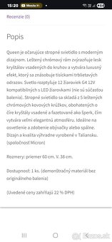 Predám LUXUSNÝ luster QUEEN PLAFONIERA CROMO DIAMANT - 5