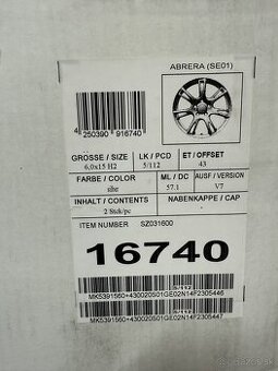 5X112 R15 6J ET43 VW SKODA SEAT - 5