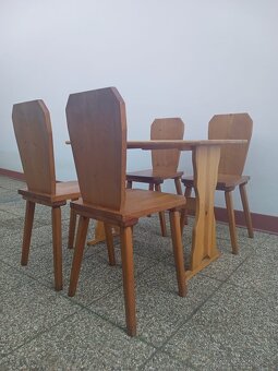 Jedálenský kút, stôl, 4 stoličky, nábytok z masívu - 5