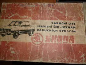 Starý technický štítok š 100,a záručný list na škoda 120 - 5