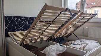Kontinentalna manzelska polohovacia postel bez matracov - 5