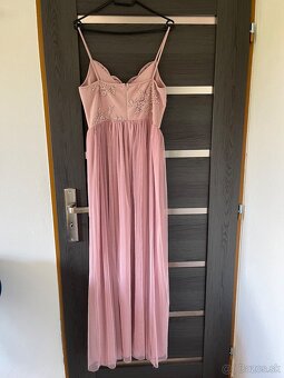 Ružové tylové šaty 38/M - 5