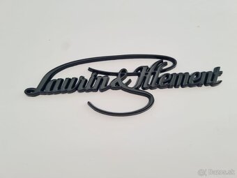 Nápis Laurin Klement , chrom, zlatý, červený, čierny - 5