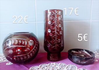 Brúsené rubínové sklo - 5