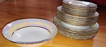 Porcelánová sada tanierov zlatý okraj - 5