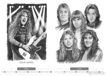 unikátny kreslený kalendár portrétov Iron Maiden 2026 - 5
