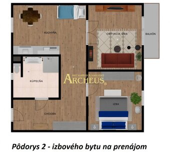 2 IZBOVÝ BYT S BALKÓNOM NA PRENÁJOM, HUMENNÉ - 5