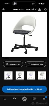 Otočná stolička LOBERGET/MALSKÄR - 5