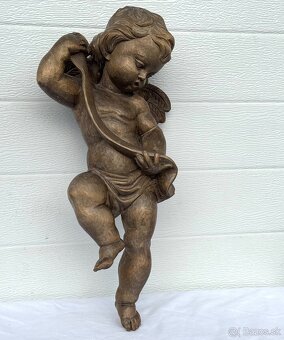 Veliká socha dřevěný krásný anděl 41cm - 5