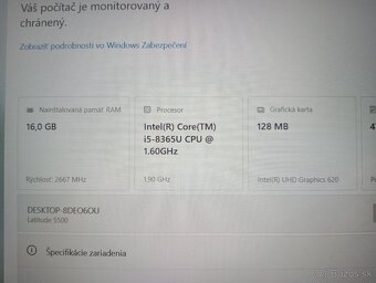 dotykový Dell Latitude 5500 ,Intel® Core™i5,16gb ram ,Win10 - 5