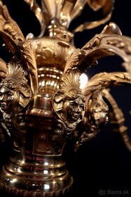 Starožitný francouzský bronzový lustr Mazarin - 5