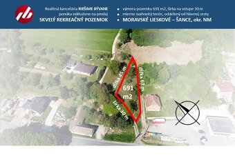 SKVELÝ REKREAČNÝ POZEMOK 691 m2 - MORAVSKÉ LIESKOVÉ, okr. NM - 5