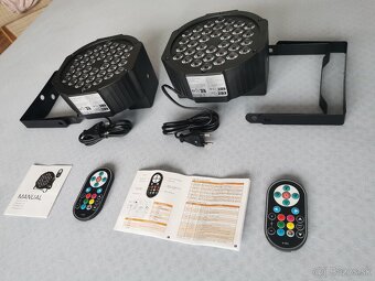 4ks led par reflektory na diaľkové ovládanie s TAŠKOU - 5