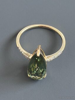 Zlatý prsteň s Turmalínom a diamantami - 5