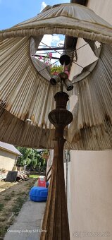 Vintage drevená stojacia lampa 170 cm - 5