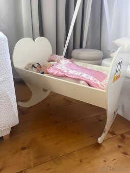 Retro kolíska + 2 bábiky - 5