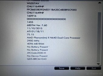 Predám pokazený notebook na náhradné diely zn.HP 6555b. - 5