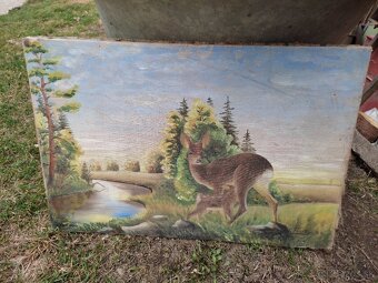 5 ks staré obrazy na plátne - 5