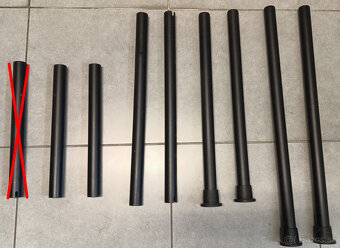 čierne trubky, rúrky, clampy, ramená na bicie - 5