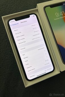 iPhone X 64GB Silver - 100% batéria - 5