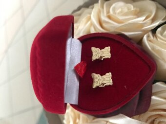 NOVÉ 14K/585 zlate nausnice mačiatka vrátane balenia - 5