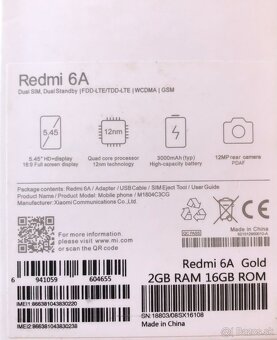 Xiaomi Redmi 6A 2GB/16GB, gold - 5