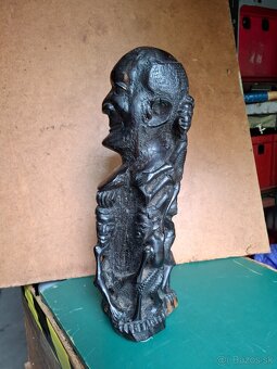 Predám starú drevorezbu rodokmeň kmeňa Makonde Tanzánia 34cm - 5