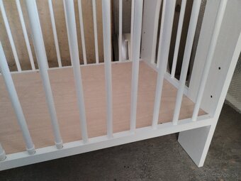 Detská postieľka 120x 60 biela drevená - 5