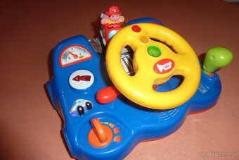 Hudobný auto trenažér, volant, páky, klaksóny... NOVÝ. - 5