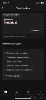 YouTube,Spotify PREMIUM individual 3/6/12 mesiacov alebo DUO - 5