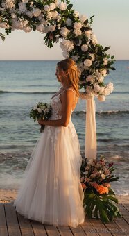 Predám krásne letné svadobné šaty - 5