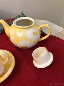 keramika- žltý čajník, mliečnik a tanierik- SIA collection - 5