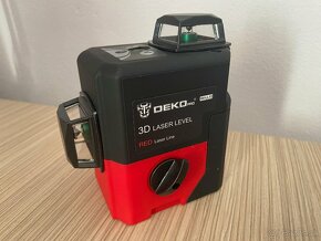 12 líniový PROFI 3D krížový samonivelačný laser DEKO červený - 5