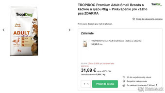Granule pre psov Tropidog Adult pre malé plemená - 7,1Kg - 5