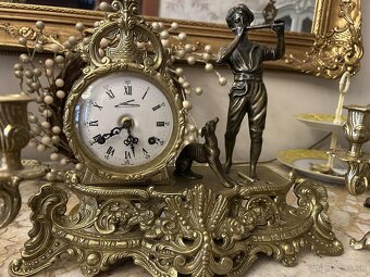 Starožitné krbové hodiny so svietnikmi - 5