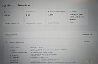 Predam notebook Lenovo Thinkpad T14s , Ryzen 7 - 5