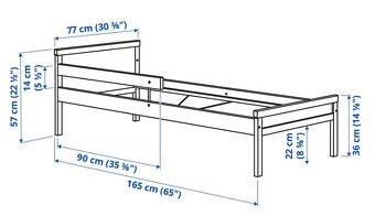 Detská posteľ IKEA 160x70cm s roštom a matracom - 5
