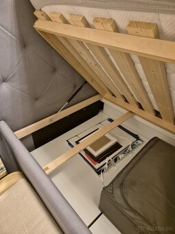 Manželská čalúnená posteľ 180x200 s úložným priestorom - 5