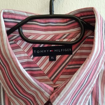 Tommy Hilfiger ružová pruhovaná košeľa s dlhým rukávom XL - 5