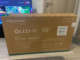 Predám televízor Hisense 55E7KQ PRO – 144Hz, záruka - 5