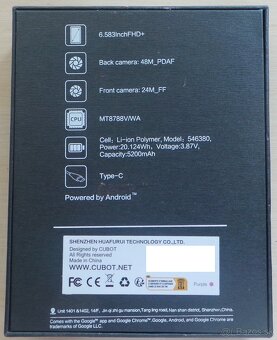 NOVY  CUBOT P80 16GB/256GB - 5