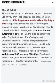 Zlaté hodinky Ulysse Nardin - 5