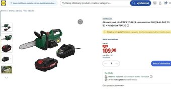 PARKSIDE® Aku reťazová píla PAKS 20-Li E5 - 5