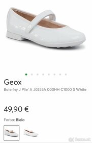 Biele kožené baleríny Geox - 5