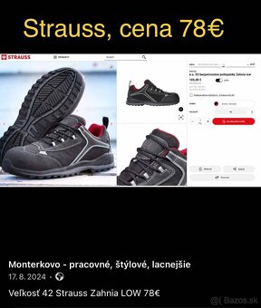 Veľkosť 42, MIX pracovná-bezpečnostná obuv - 5