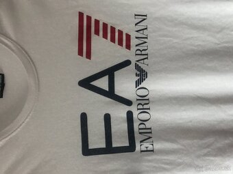 EMPORIO ARMANI white pánske tricko L - 5